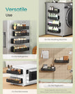 Magnetic Spice Rack Set – Metal – Ink Black – No Drilling Required, 4 Shelves (2 Large, 2 Small)