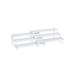 3-Tier Extendable Cabinet Shelf Organisers – Engineered Wood – Snow White and Cloud White – Stackable Set of 2