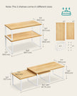 Set of 2 Cupboard Shelf Organisers – Metal and Engineered Wood – Expandable and Stackable – Kitchen Spice Holder