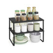 Spice Racks Set of 2 – Metal – Ink Black – Stackable and Expandable Kitchen Organisers
