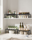 Spice Racks Set of 2 – Metal – Ink Black – Stackable and Expandable Kitchen Organisers