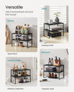 Spice Racks Set of 2 – Metal – Ink Black – Stackable and Expandable Kitchen Organisers