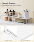 Spice Racks – Metal – White – Set of 2, Stackable and Expandable Cupboard Organisers