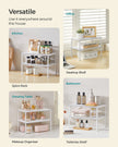 Spice Racks – Metal – White – Set of 2, Stackable and Expandable Cupboard Organisers
