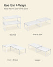 Spice Racks – Metal – White – Set of 2, Stackable and Expandable Cupboard Organisers