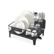 Dish Drying Rack – Metal – Ink Black – 360° Rotatable with Extendable Spout