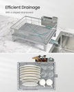 Dish Drying Rack – Metal – Dove Grey – 360° Rotatable with Extendable Spout