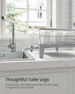 Dish Drying Rack – Metal – Dove Grey – 360° Rotatable with Extendable Spout