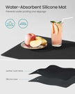 Dish Drying Rack – Steel – Ink Black – Expandable Design with Silicone Mat