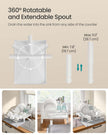 Dish Drying Rack – Steel – Matte White and Dove Grey – Expandable Design with Water-Absorbent Silicone Mat