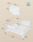 Dish Drying Rack – Steel – Matte White and Dove Grey – Expandable Design with Water-Absorbent Silicone Mat