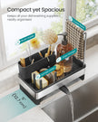 Kitchen Sink Caddy - 12.7L - Stainless Steel - Sponge Holder - Rotatable Spout