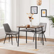 Square Dining Table – Wood and Metal – Rustic Brown and Black – Compact Design with Storage Compartment