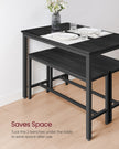 Dining Table Set – Steel – Rustic Brown and Black – Includes 2 Benches