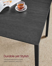 Dining Table Set – Steel – Ash Black and Ink Black – Industrial Design with 2 Benches