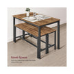 Dining Table Set – Steel – Rustic Brown and Black – Includes 2 Benches