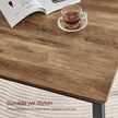 Dining Table Set – Steel – Rustic Brown and Black – Includes 2 Benches