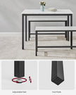 Dining Table Set – Steel – Rustic Brown and Black – Includes 2 Benches