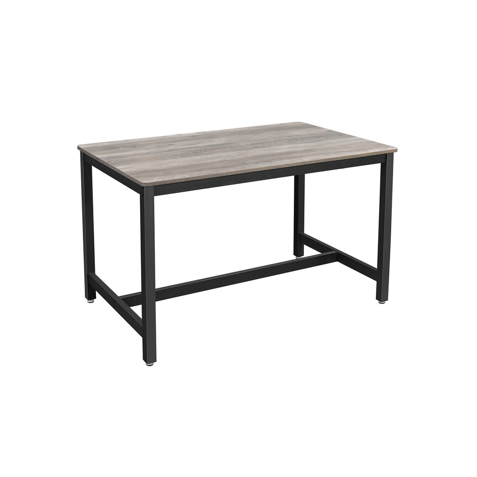 Dining Table – Metal – Greige and Black – Heavy Duty, Industrial Style, Seats 4