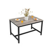 Dining Table – Metal – Greige and Black – Heavy Duty, Industrial Style, Seats 4