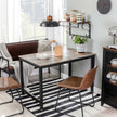 Dining Table – Metal – Greige and Black – Heavy Duty, Industrial Style, Seats 4