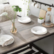 Dining Table – Metal – Greige and Black – Heavy Duty, Industrial Style, Seats 4