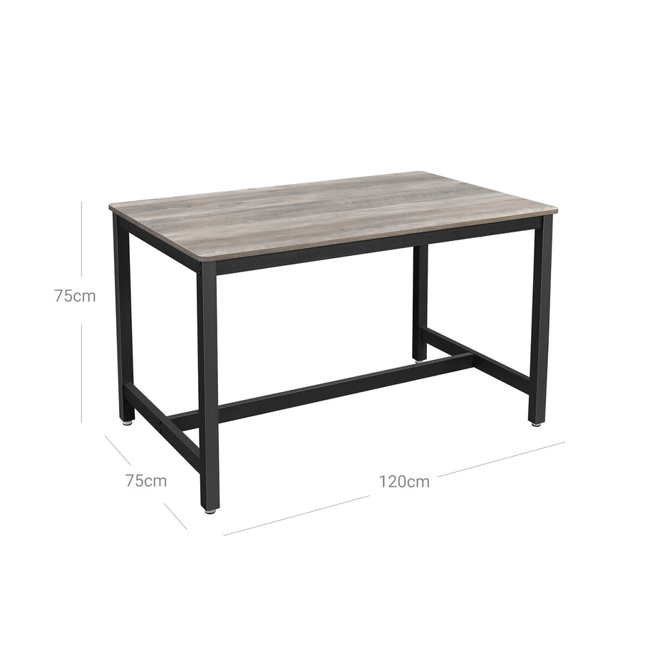 Dining Table – Metal – Greige and Black – Heavy Duty, Industrial Style, Seats 4