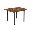 Extendable Dining Table – Wood – Rustic Brown and Ink Black – Folding Design for Small Spaces