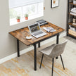 Extendable Dining Table – Wood – Rustic Brown and Ink Black – Folding Design for Small Spaces