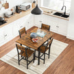 Extendable Dining Table – Wood – Rustic Brown and Ink Black – Folding Design for Small Spaces