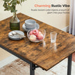 Extendable Dining Table – Wood – Rustic Brown and Ink Black – Folding Design for Small Spaces