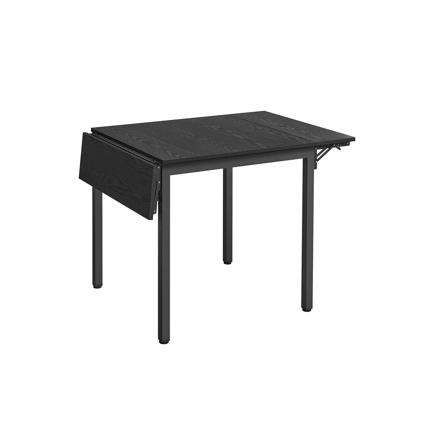 Folding Dining Table – MDF – Ebony Black and Ink Black – Extendable for Small Spaces