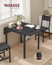 Folding Dining Table – MDF – Ebony Black and Ink Black – Extendable for Small Spaces