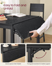Folding Dining Table – MDF – Ebony Black and Ink Black – Extendable for Small Spaces