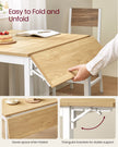 Folding Dining Table – Natural Oak and Cloud White – Extendable for 2-4 People