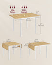 Folding Dining Table – Natural Oak and Cloud White – Extendable for 2-4 People