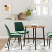 Round Dining Table – Wood and Metal – Rustic Brown and Black – Industrial Style, 80 x 75 cm