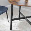 Round Dining Table – Wood and Metal – Rustic Brown and Black – Industrial Style, 80 x 75 cm