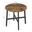 Round Dining Table – Wood and Metal – Rustic Brown and Black – Industrial Style, 80 x 75 cm