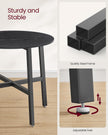 Round Dining Table – Wood – Ebony Black and Ink Black – Industrial Style