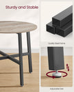 Round Kitchen Table – Metal and Wood – Heather Greige and Ink Black – Industrial Rustic Design