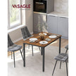 Dining Table – MDF and Metal – Rustic Brown and Black – Seats 4 People