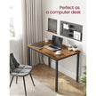 Dining Table – MDF and Metal – Rustic Brown and Black – Seats 4 People