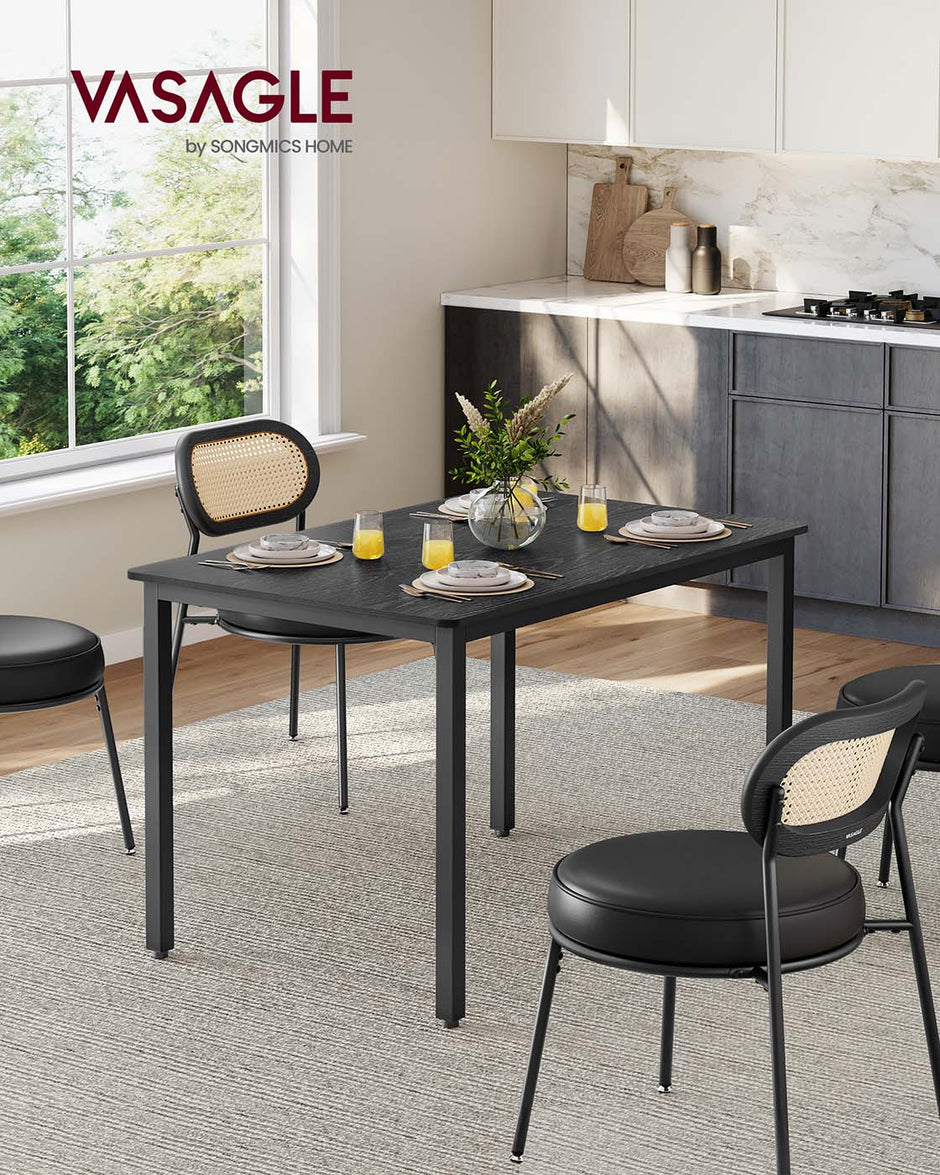 Round Dining Table – Wood – Ebony Black and Ink Black – 80 x 75 cm – Seats 4 People