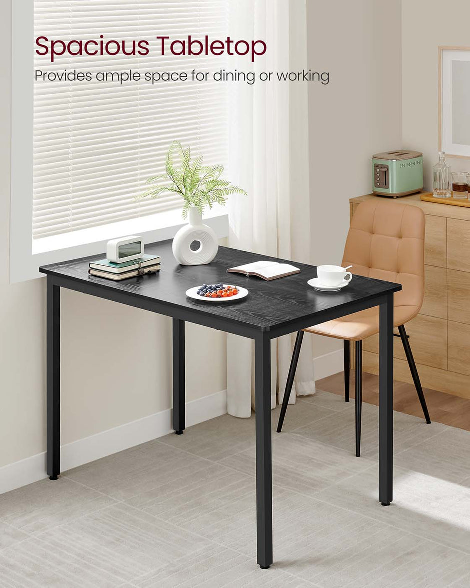 Round Dining Table – Wood – Ebony Black and Ink Black – 80 x 75 cm – Seats 4 People