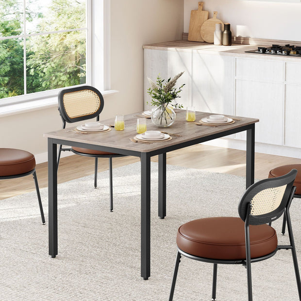 Round Dining Table – Wood – Heather Greige and Ink Black – Suitable for 4 People