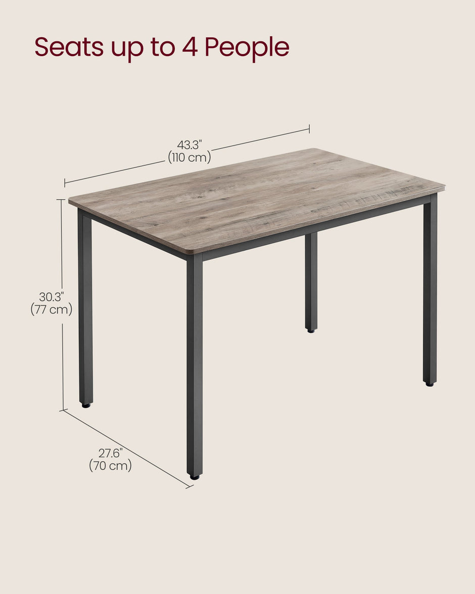 Round Dining Table – Wood – Heather Greige and Ink Black – Suitable for 4 People