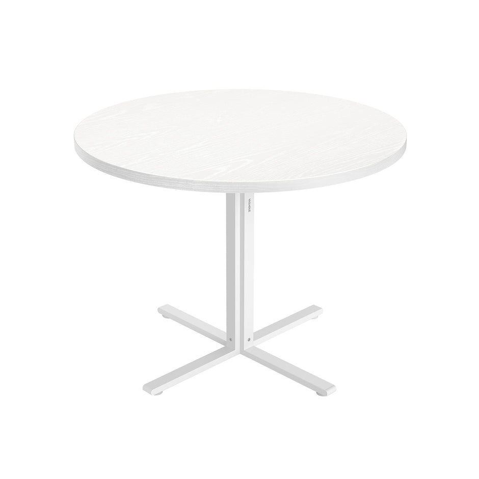 Round Dining Table – Wood – Snow White – Water-Resistant, 80 cm Diameter