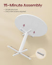 Round Dining Table – Wood – Snow White – Water-Resistant, 80 cm Diameter