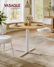Round Dining Table – Golden Oak – White – Water-Resistant, Farmhouse Style, Seats 4